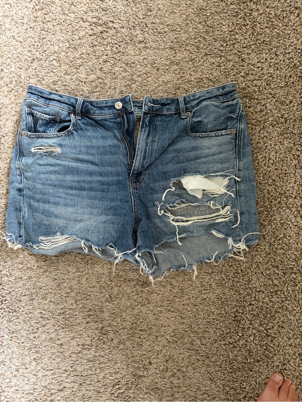 American Eagle Outfitters Distressed Light Blue Denim Cutoff Shorts